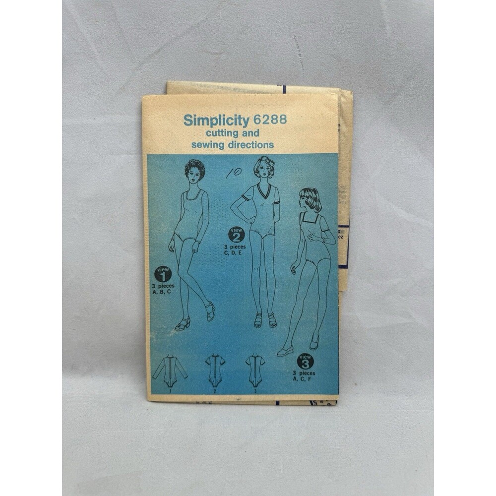 Butterick 6288 Sewing Pattern Crafts Size 10 Vintage 70s Bodysuit